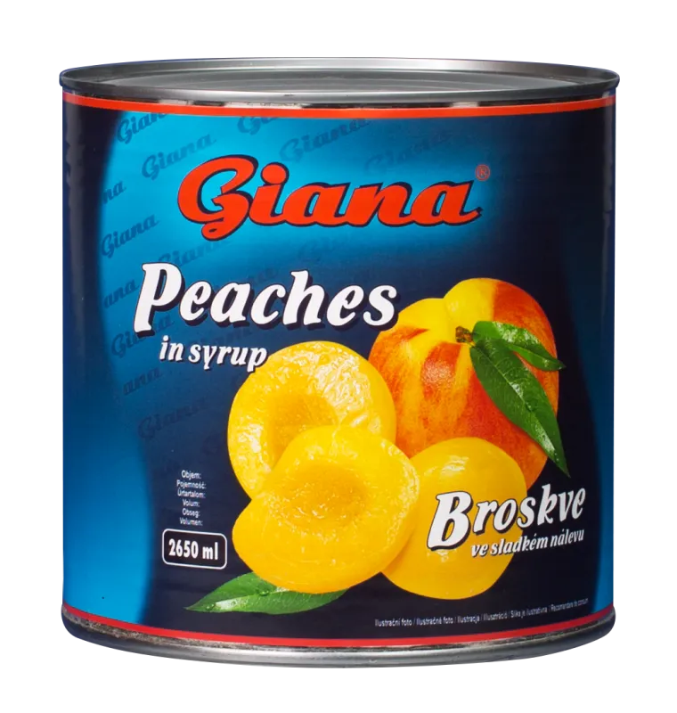 Peaches halves 2600/1500g, Giana