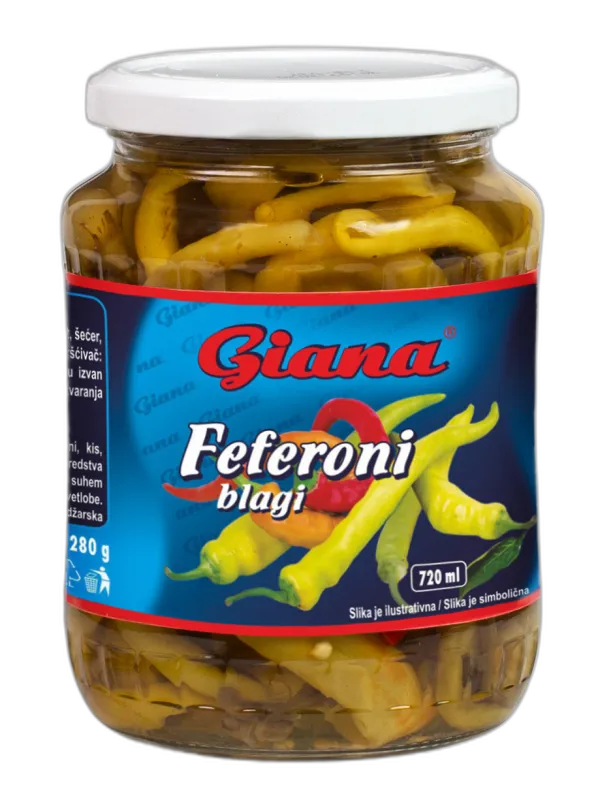 Pickeled pepperoni pepper mild 660/280g, Giana