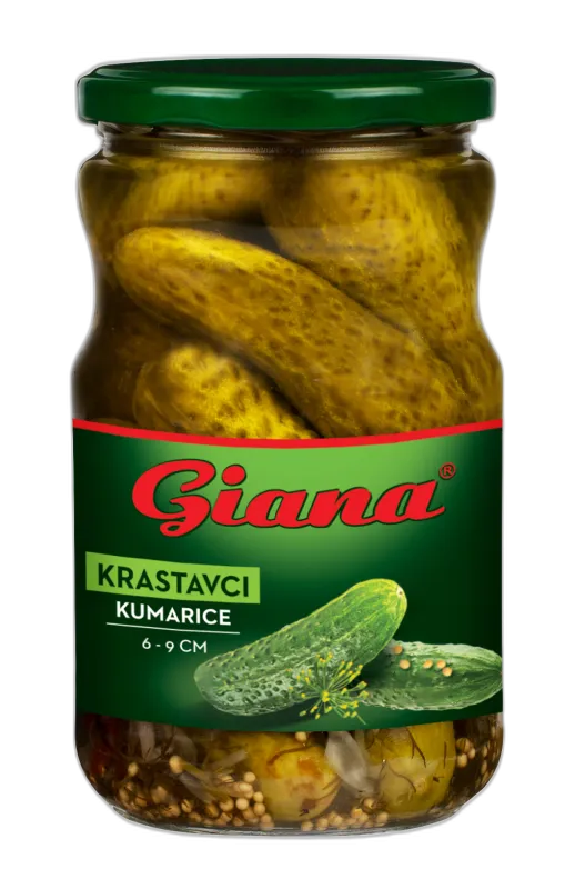 Gherkins in sweet-sour brine 6-9cm 670/360g, Giana