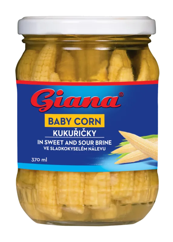 Baby corn in vinegar 340/190g, Giana