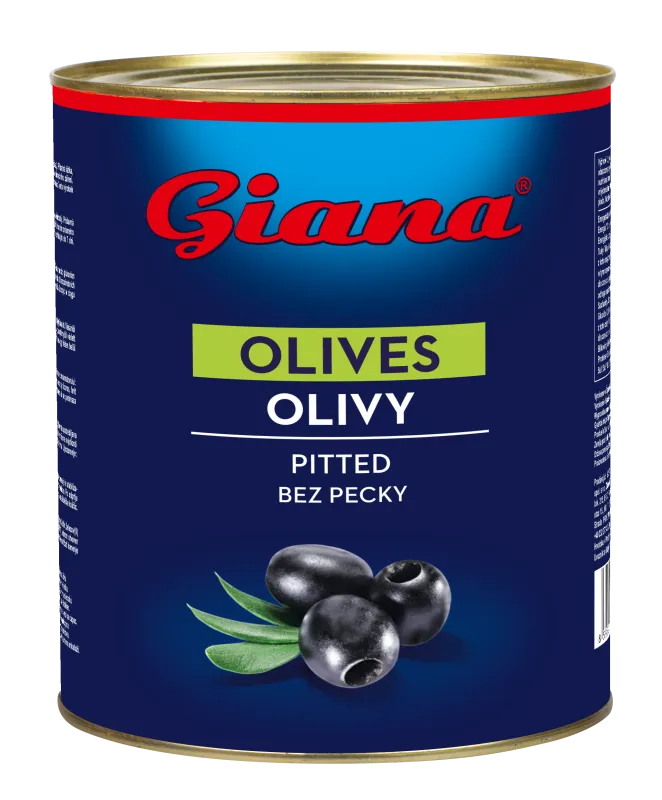Black olives pitted 3000/1450g, Giana