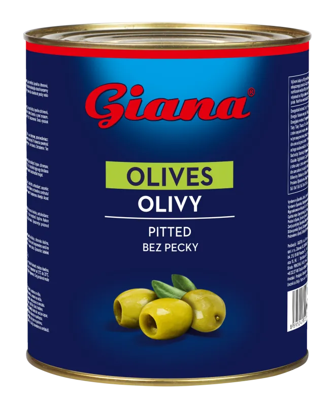 Green olives pitted 3000/1450g, Giana