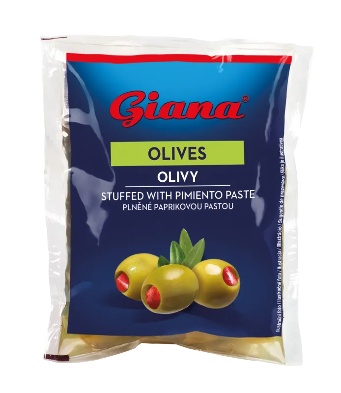 Green olives stuffed with pimiento paste 195/80g, Giana