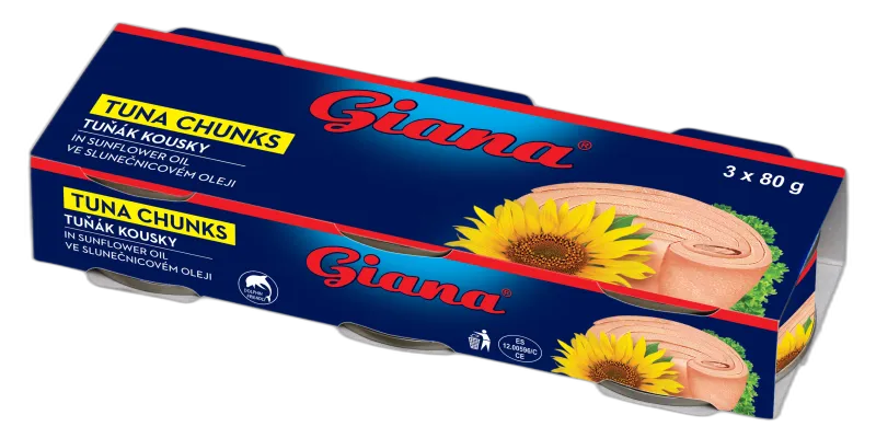Tuna chunks in vegetable oil tripack 3x80/56g, Giana