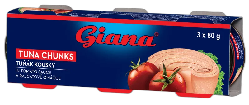 Tuna chunks in tomato sauce tripack 3x80/52g, Giana